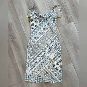 Santorini print midi slip dress